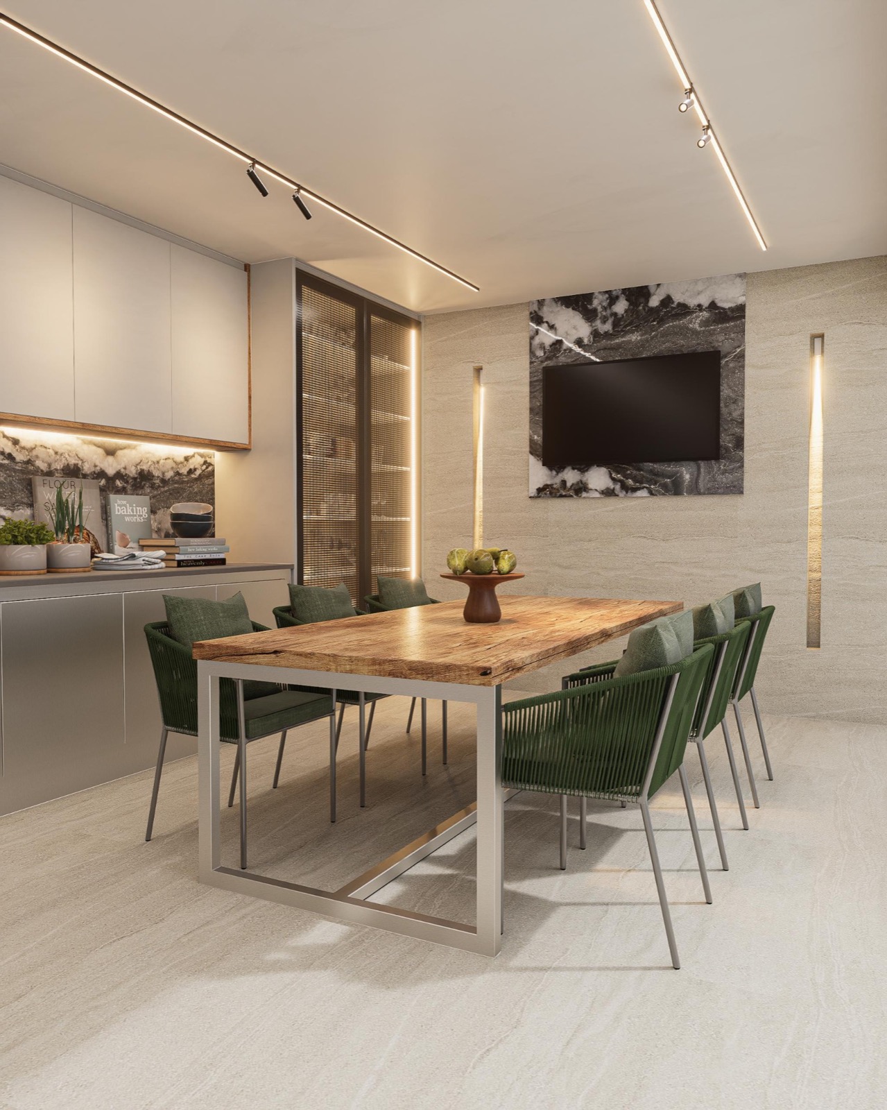 Espaço de convivência e refeições da Casa Ipê Branco